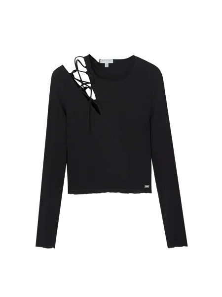 Лонгслив Pull&Bear, черный