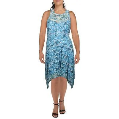 Женское синее кружевное длинное платье с расклешенной лесенкой Taylor 16 BHFO 2751