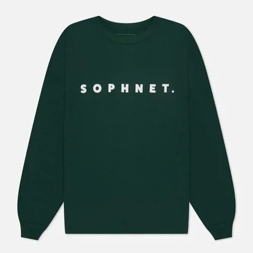 Лонгслив SOPHNET, хлопок, размер S, зеленый