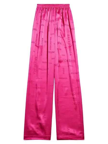 Спортивные брюки из струящейся ткани Bal Paris Allover Balenciaga, цвет fushia