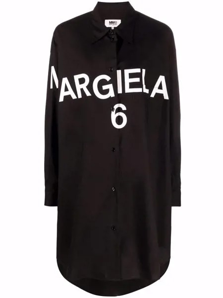 MM6 Maison Margiela logo-graphic print shirt dress