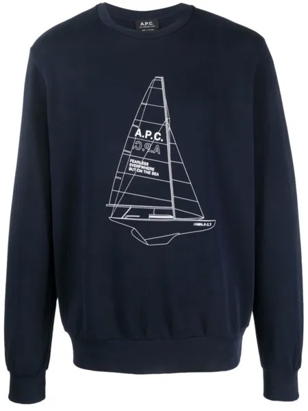 A.P.C. толстовка с логотипом, синий