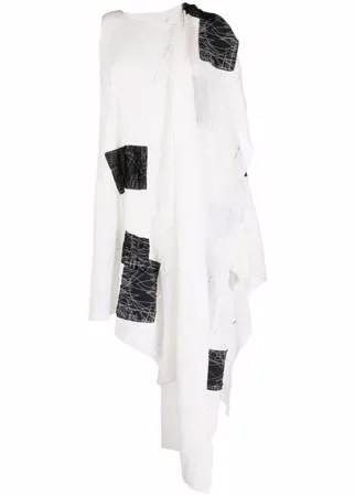 Yohji Yamamoto драпированная блузка в технике пэчворк