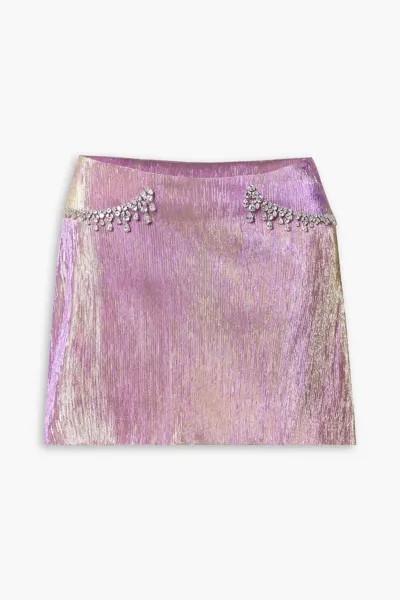 Мини-юбка Vanguard из ламе, украшенная кристаллами Miss Sohee, розовый