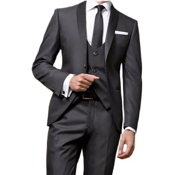 Slim Fit черный смокинг для жениха Для мужчин без бретелек сексуальное вечернее платье тосты костюм вечерние пальто жилет и брюки 3 предмета (куртка + брюки + жилет + галстук-бабочка) NO:093