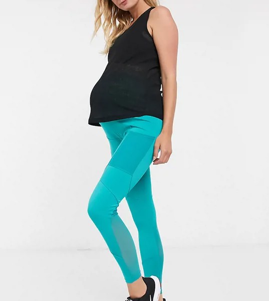 Леггинсы с моделирующим эффектом и карманом ASOS 4505 Maternity-Зеленый цвет