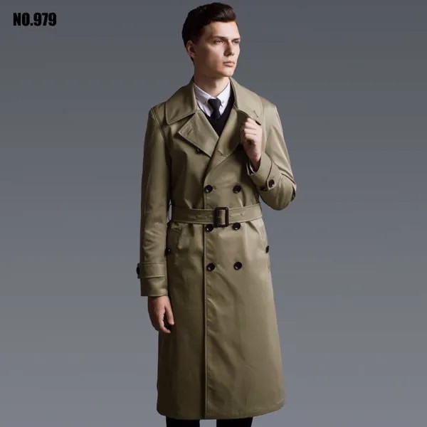 S ~ 6XL! Ультра длинный плащ 2017 модное двубортное пальто Длинный дизайн размера плюс, верхняя одежда для мальчиков с длинным рукавом, певица костюмы