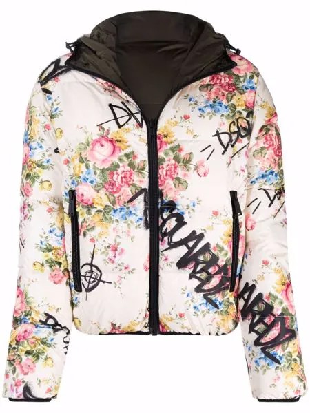 Dsquared2 двусторонний пуховик с цветочным принтом