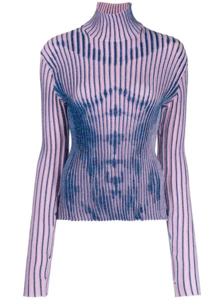 Jean Paul Gaultier полосатый джемпер из смесовой шерсти, синий