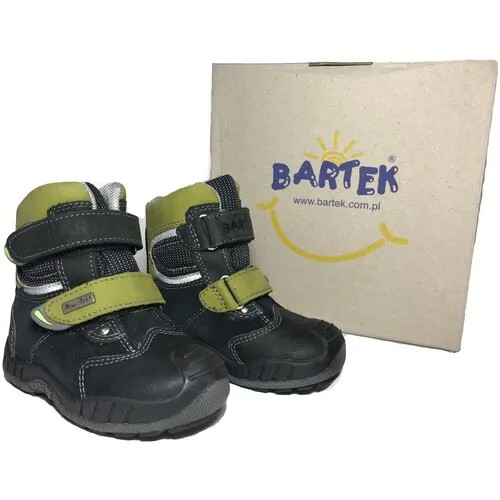 Ботинки BARTEK c мембраной SYMPATEX утепленные серо-черно-зеленые для мальчиков 25 размер
