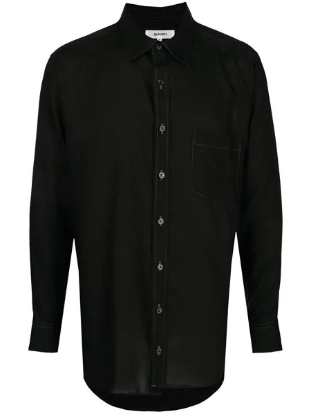 Sulvam contrast-stitch long-sleeve shirt