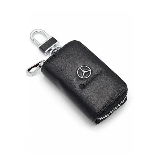 Бирка для ключей BAREZ, гладкая фактура, Mercedes, 10 шт., черный