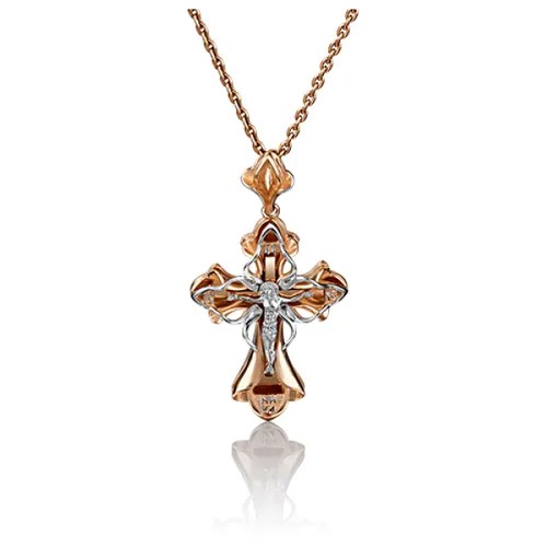 PLATINA jewelry Крестик из комбинированного золота без камней 03-2921-00-000-1111-48