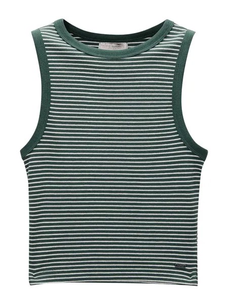 Топ Pull&Bear, темно-зеленый