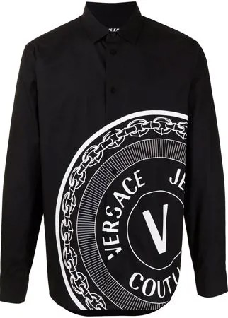 Versace Jeans Couture рубашка с длинными рукавами и логотипом V-Emblem