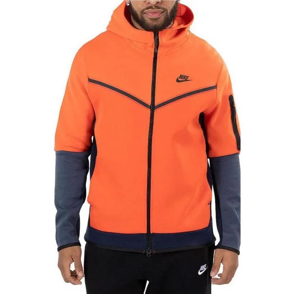 Толстовка Nike Sportswear Tech Fleece Full Zip Hoodie 'Team Orange', оранжевый