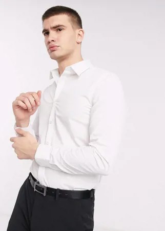 Белая поплиновая рубашка классического кроя New Look-Белый