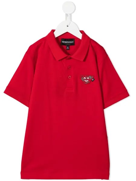Emporio Armani Kids рубашка поло с нашивкой