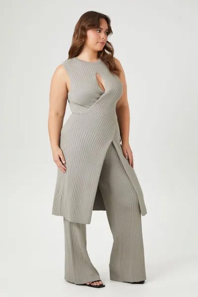 Комплект из свитера, трикотажной туники и брюк больших размеров Forever 21, серый