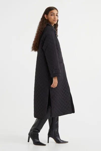 Стеганое пальто H&M, черный