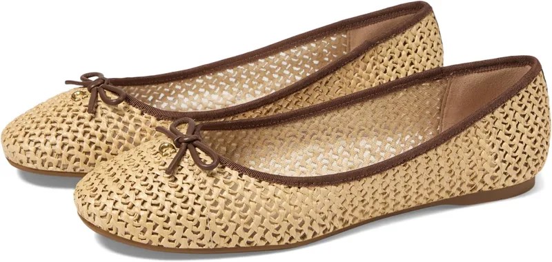 Туфли на плоской подошве COACH Abigail Raffia Ballet Flat, цвет Natural/Saddle