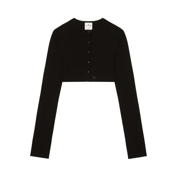 Кардиган Courrèges Knit Cropped Cardigan, черный