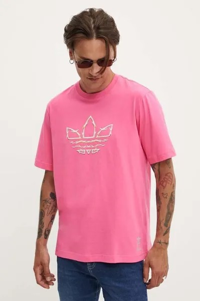 Хлопковая футболка Pride adidas Originals, розовый