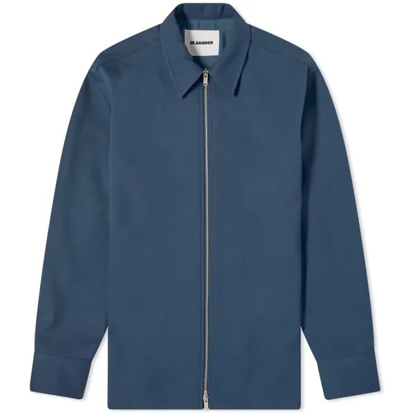 Рубашка Jil Sander Zip Through Overshirt, цвет Marine