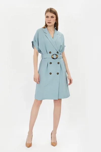 Платье-пиджак женское Baon B451032 голубое XL
