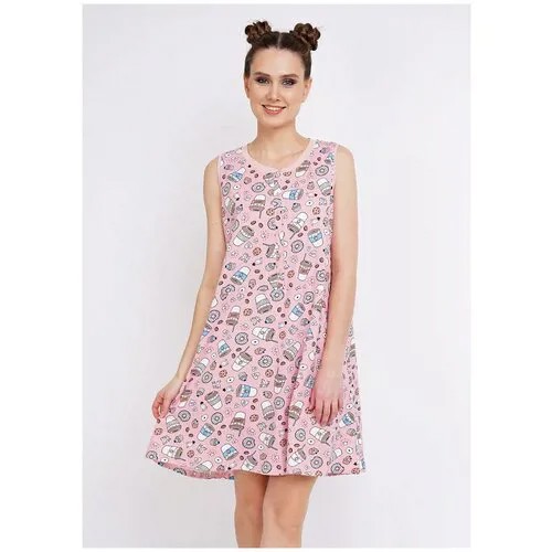 Платье женское для дома CLEVER розовое, размер 50
