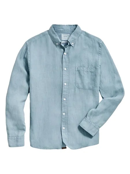 Льняная рубашка Tuscumbia на пуговицах Billy Reid, синий