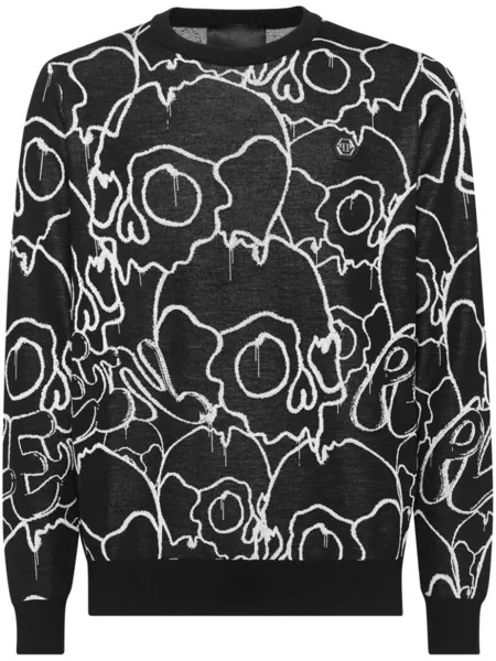 Philipp Plein джемпер Dripping Skull, черный