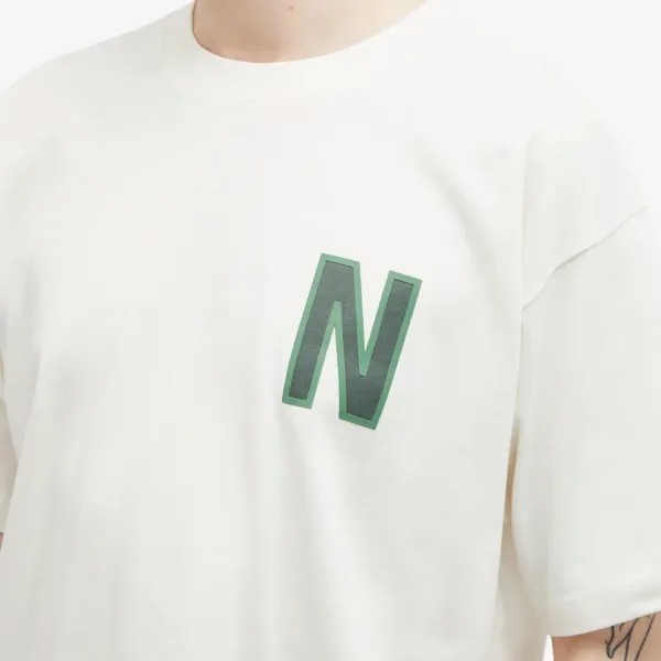 Norse Projects Футболка размера N Simon Heavy Jersey из джерси, экрю