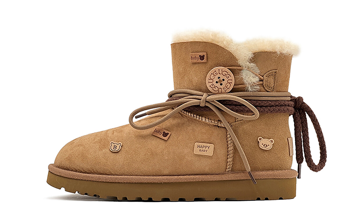 Женские мини-сапоги Bailey Bow II Snow Boots бежевого цвета Ugg