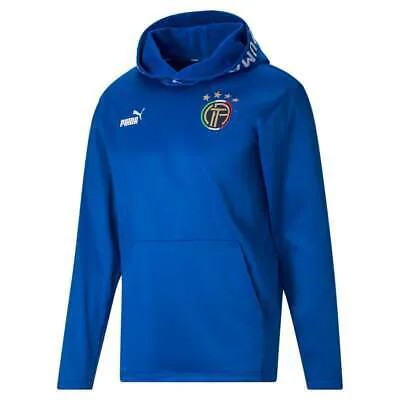 Puma Ftblcore Italy Pullover Hoodie Mens Blue Casual Outerwear 77009608