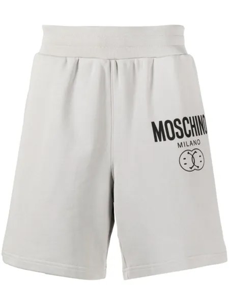 Moschino спортивные шорты с логотипом, серый
