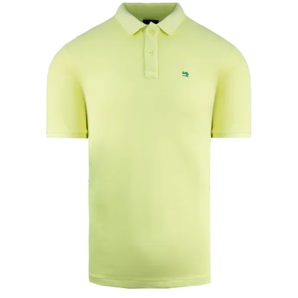 Хлопковая мужская рубашка поло с короткими рукавами 142734 0244 Scotch & Soda, желтый
