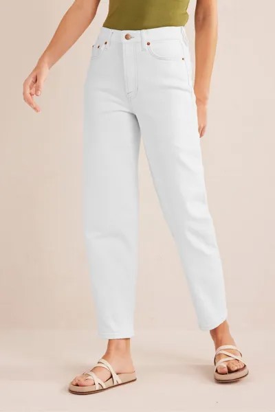 Зауженные джинсы в стиле 90-х с завышенной талией Boden, белый