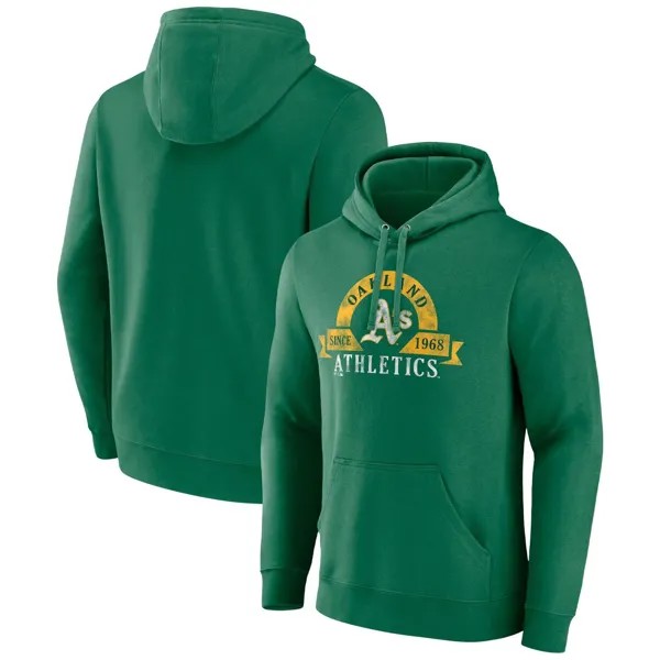 Мужской пуловер с капюшоном Kelly Green Oakland Athletics Utility Majestic