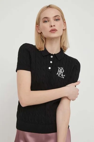 Хлопковый свитер Lauren Ralph Lauren, черный