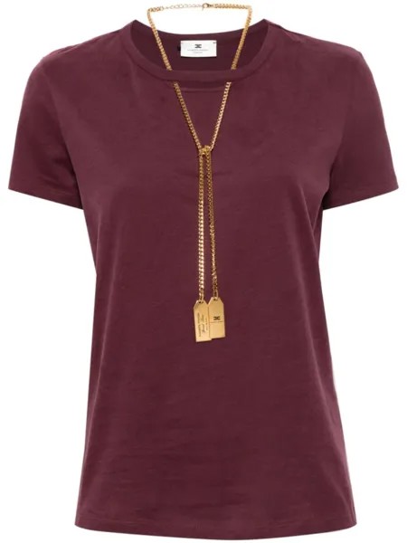 Elisabetta Franchi футболка с круглым вырезом, фиолетовый