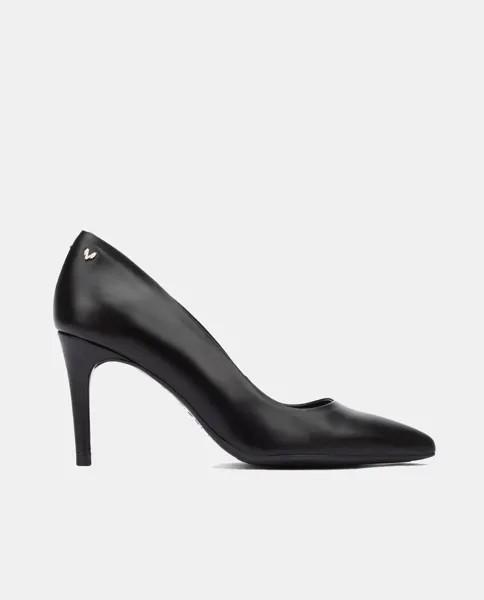 Женские кожаные туфли черного цвета с острым носком и каблуком-шпилькой Martinelli, черный