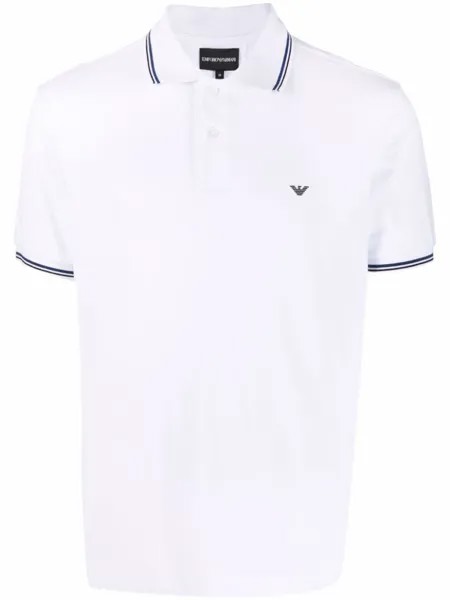 Emporio Armani рубашка поло с логотипом, белый