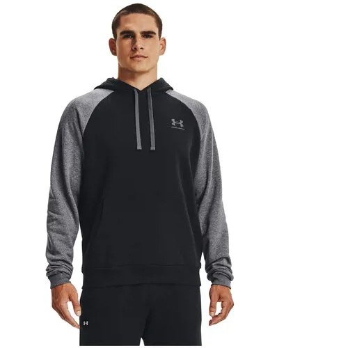 Худи спортивное Under Armour Rival Fleece Colorblock Hoodie, размер LG, , чёрный