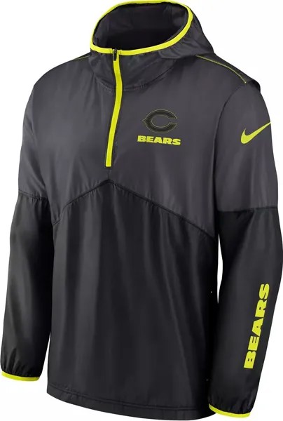 Мужская куртка Nike Chicago Bears 2023 Volt антрацитового цвета с молнией до половины