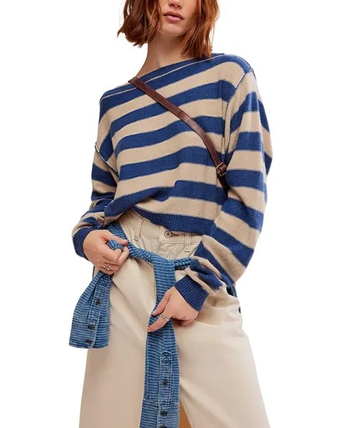 Свитер Free People Witness The Fitness Into The Blue Pullover, цвет Blue Combo