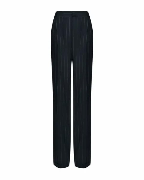 Брюки прямые со стрелками, черные Alberta Ferretti