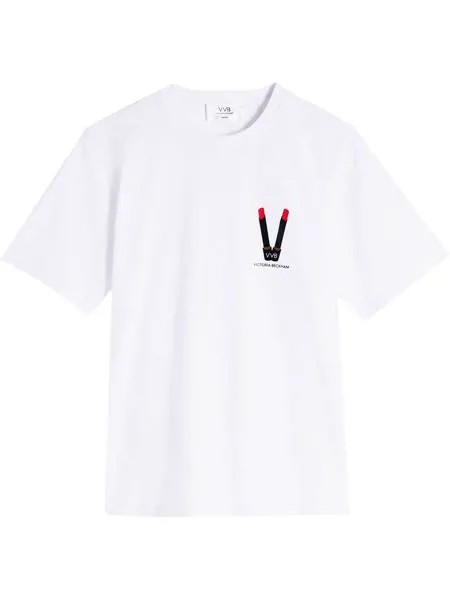 Victoria Victoria Beckham футболка из органического хлопка с принтом