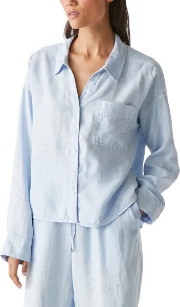 Рубашка Michael Stars Gracie Crop Button Down Shirt, цвет Water