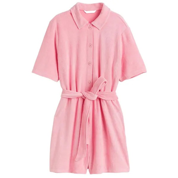 Комбинезон H&M Terry Romper, светло-розовый